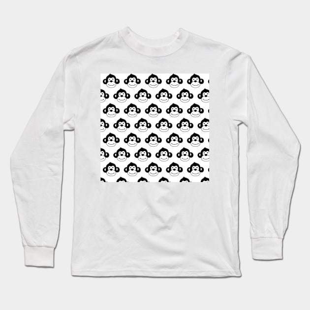 Cute monkies in black and white Long Sleeve T-Shirt by bigmoments